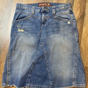 HMT Women's Denim Midi Skirt - Blue